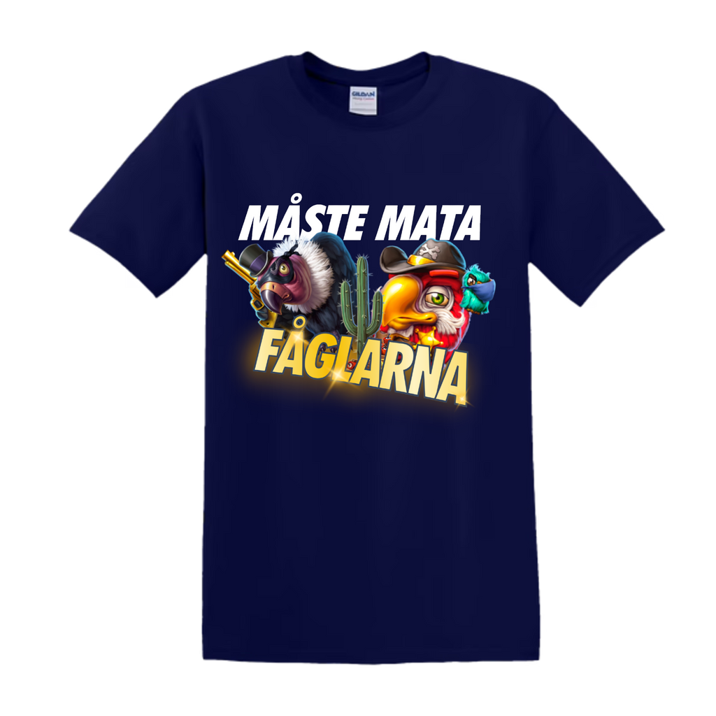 "MÅSTE MATA FÅGLARNA" - T-Shirt med Tryck
