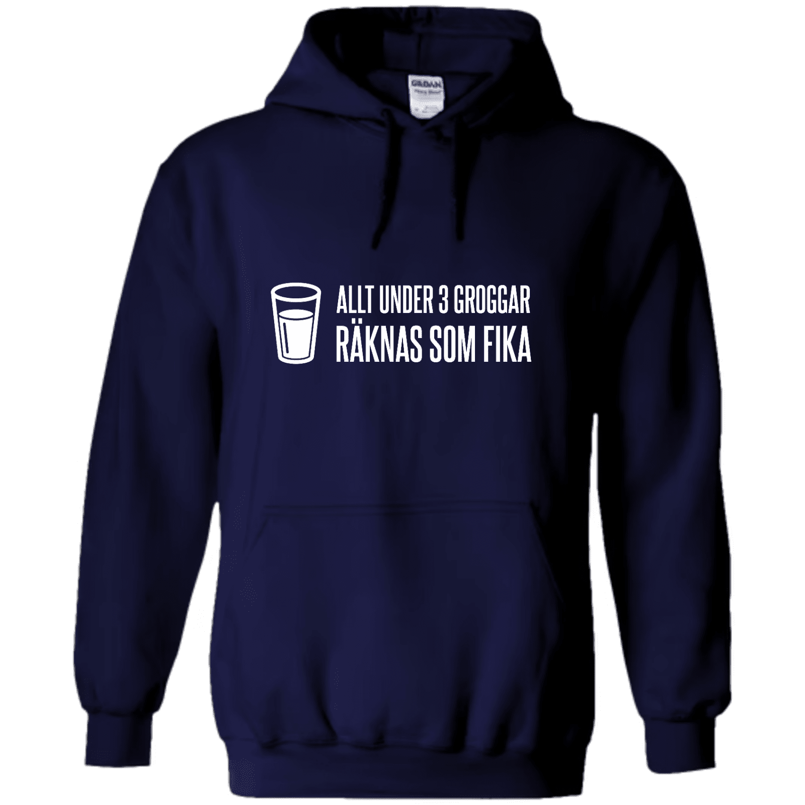 "ALLT UNDER 3 GROGGAR ÄR EN FIKA" - Hoodie med Tryck - TryckXpressen