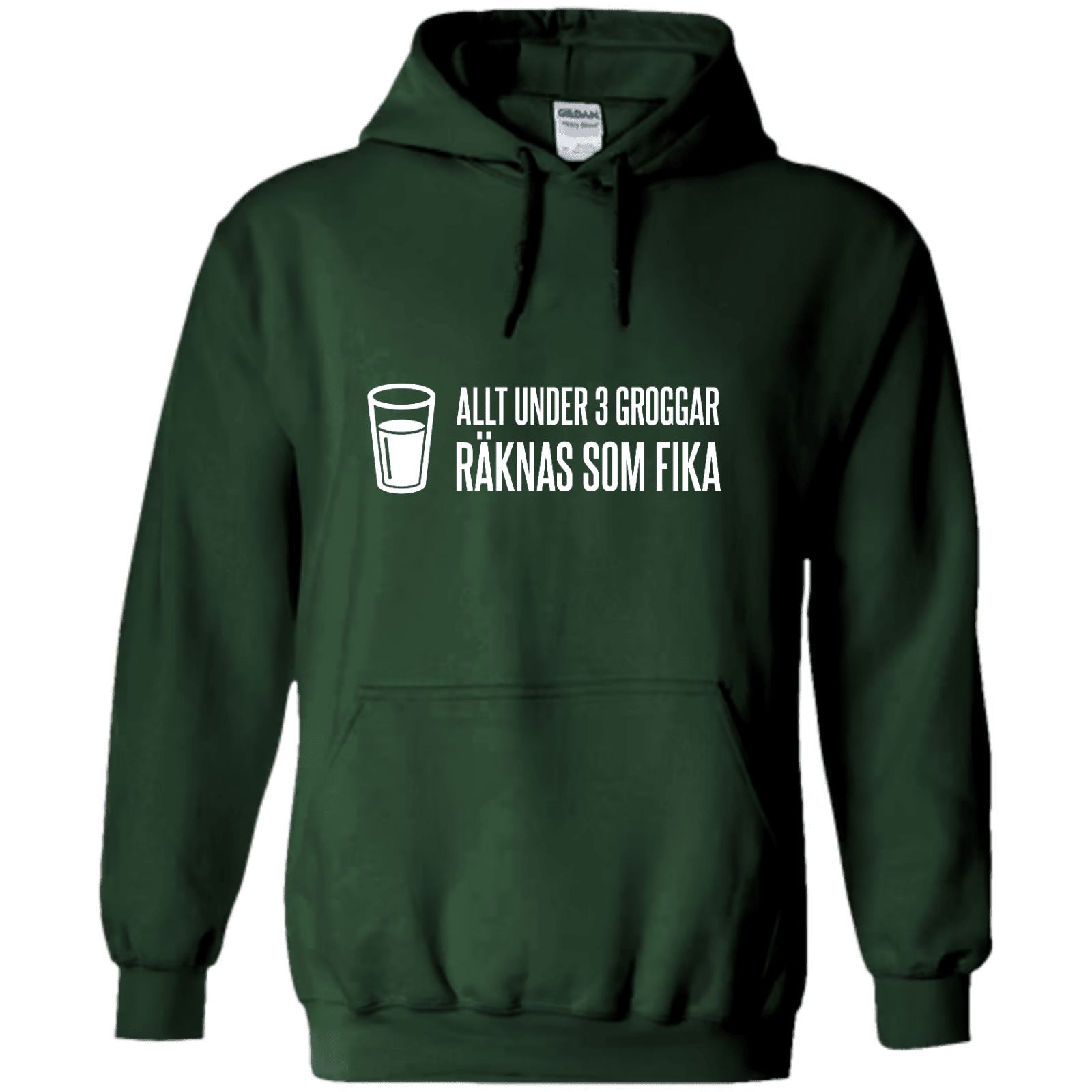 "ALLT UNDER 3 GROGGAR ÄR EN FIKA" - Hoodie med Tryck - TryckXpressen