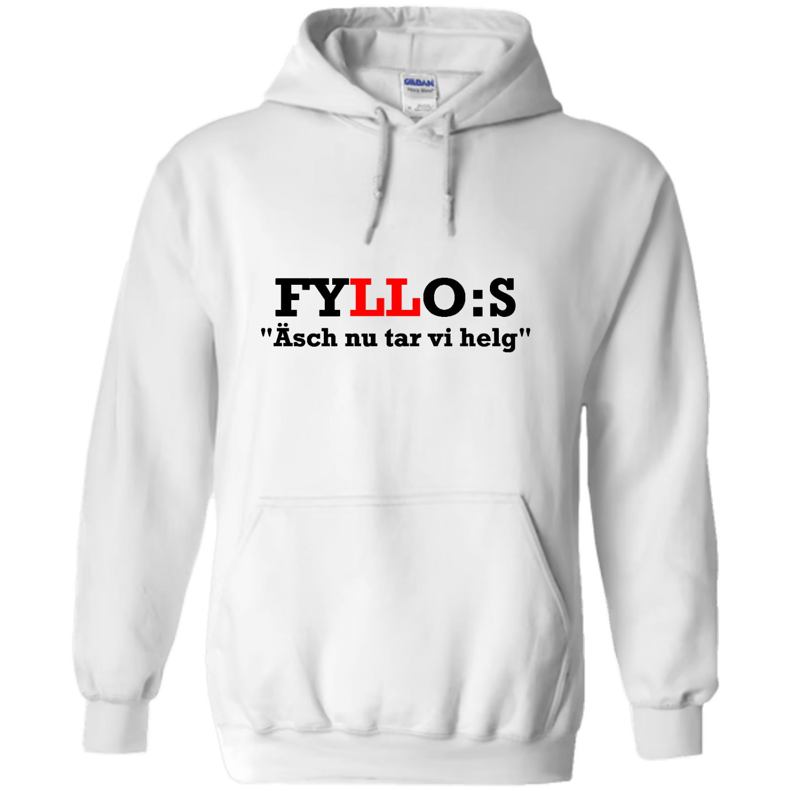 "FYLLO:S Äsch nu tar vi helg" - Hoodie med Tryck - TryckXpressen
