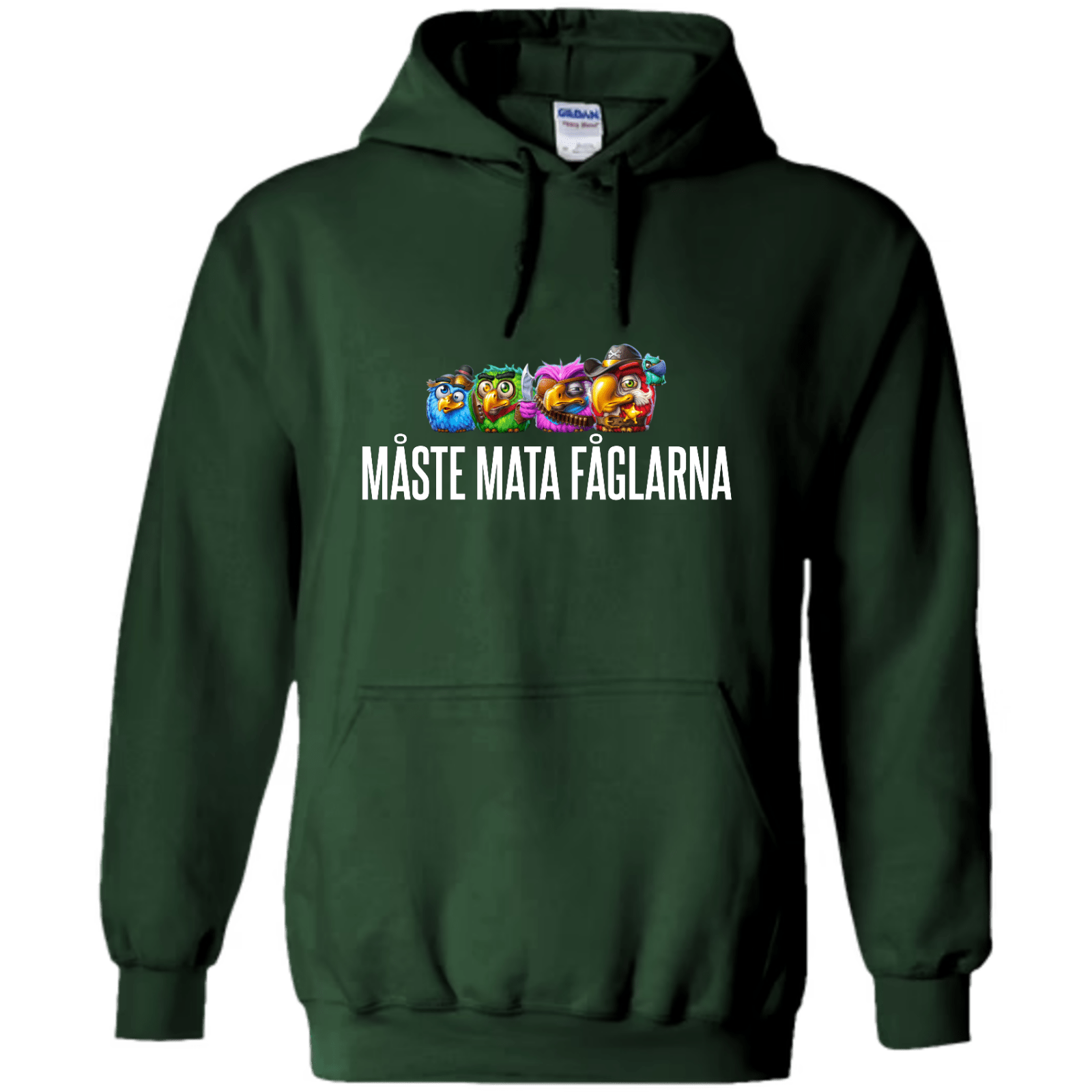 "Måste Mata Fåglarna - Hoodie med Tryck - TryckXpressen