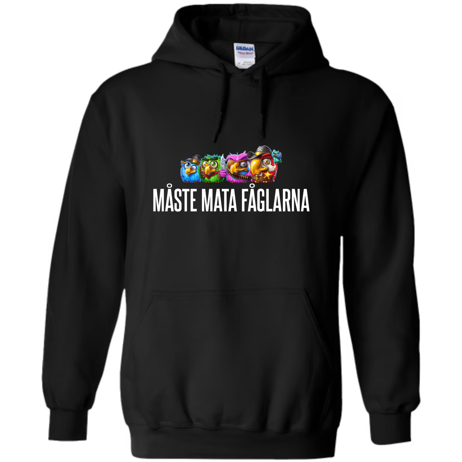 "Måste Mata Fåglarna - Hoodie med Tryck - TryckXpressen