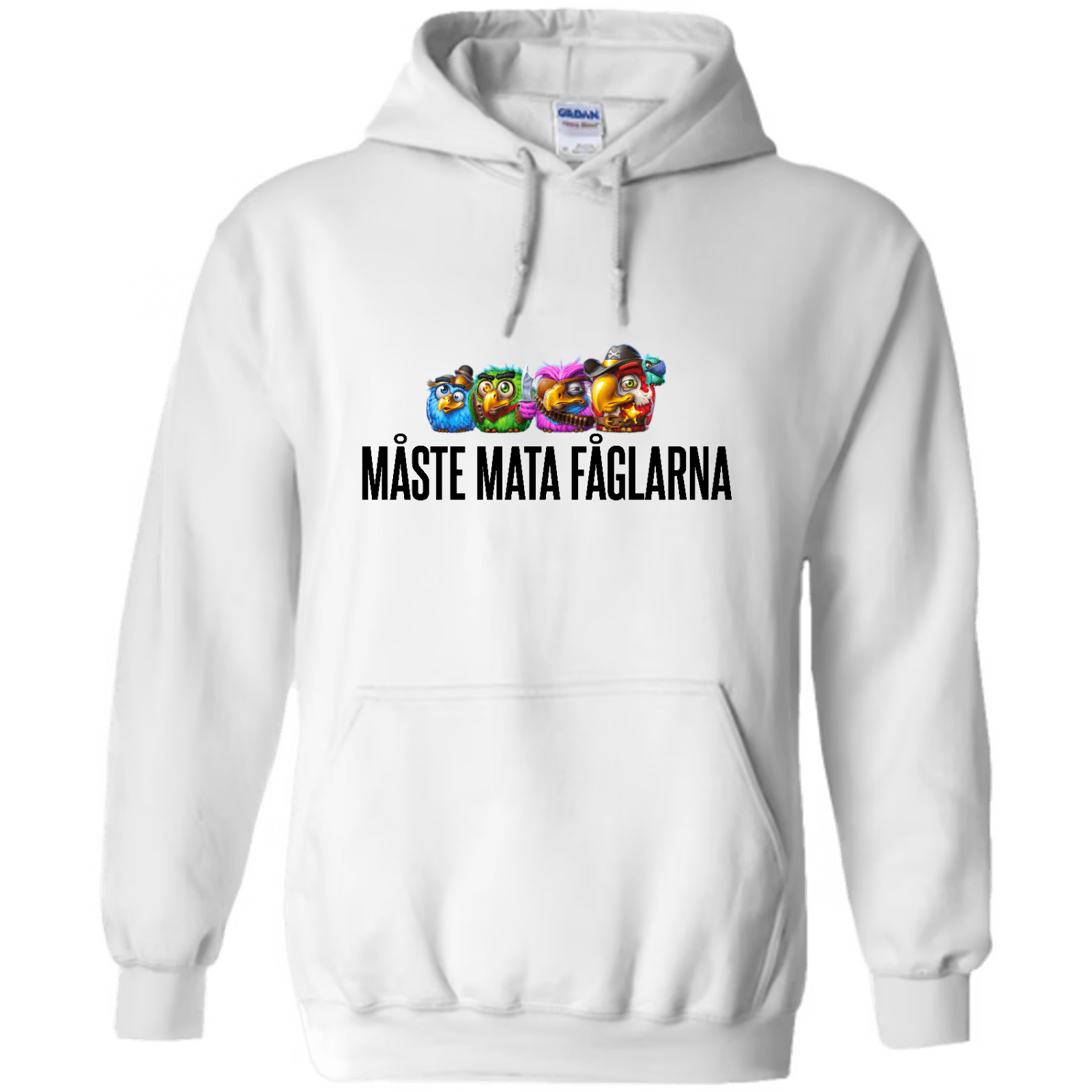 "Måste Mata Fåglarna - Hoodie med Tryck - TryckXpressen