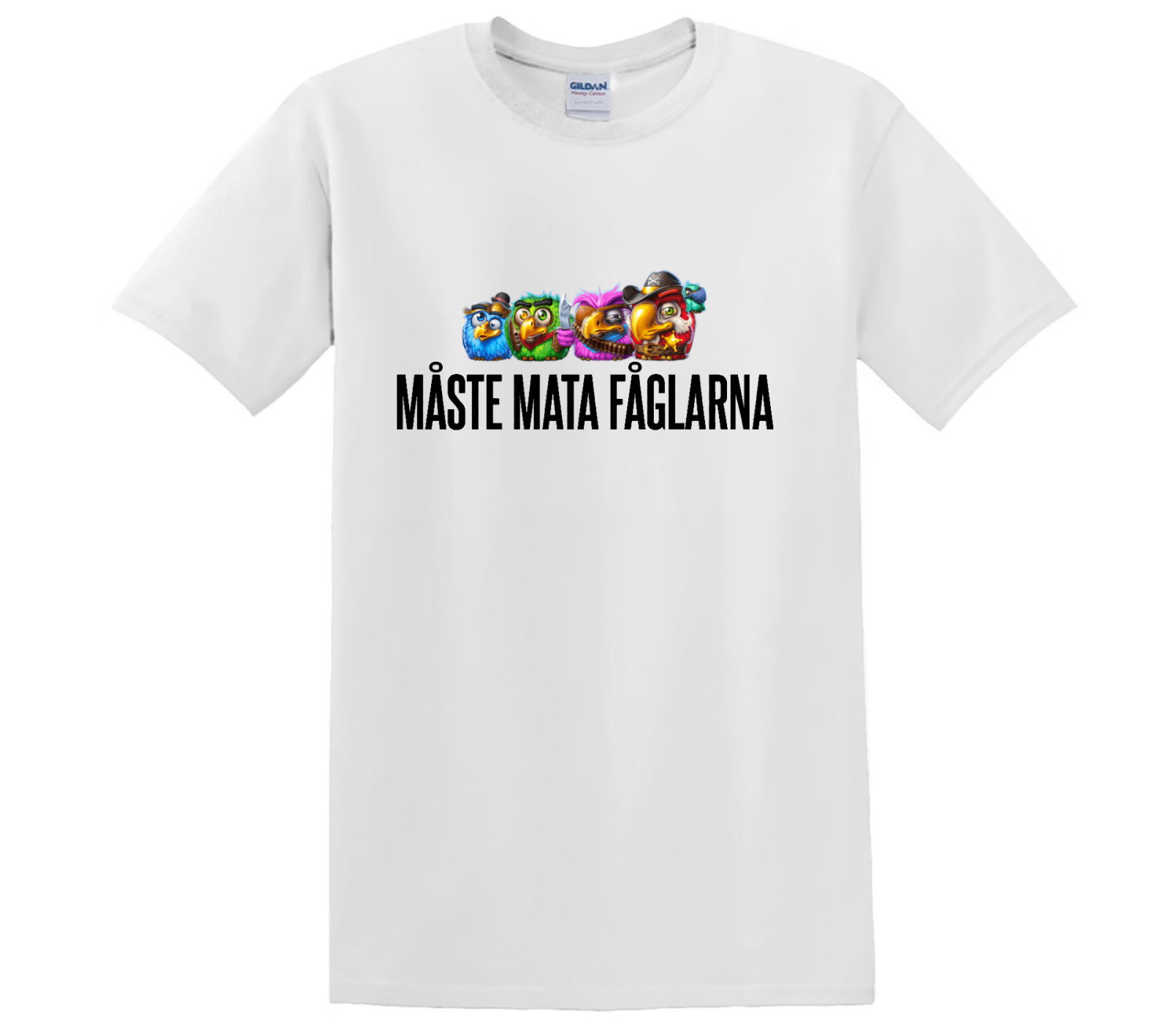 "Måste Mata Fåglarna" - T-Shirt med Tryck - TryckXpressen