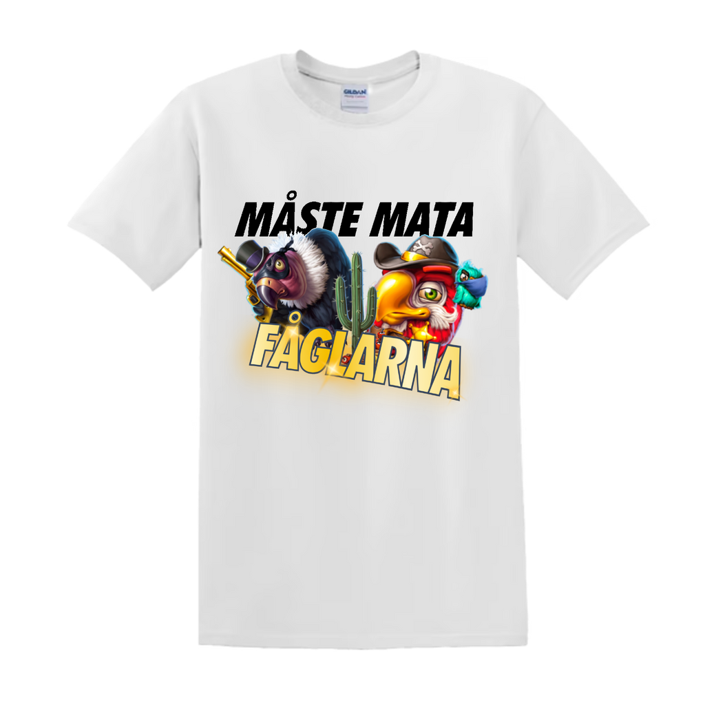 "MÅSTE MATA FÅGLARNA" - T-Shirt med Tryck