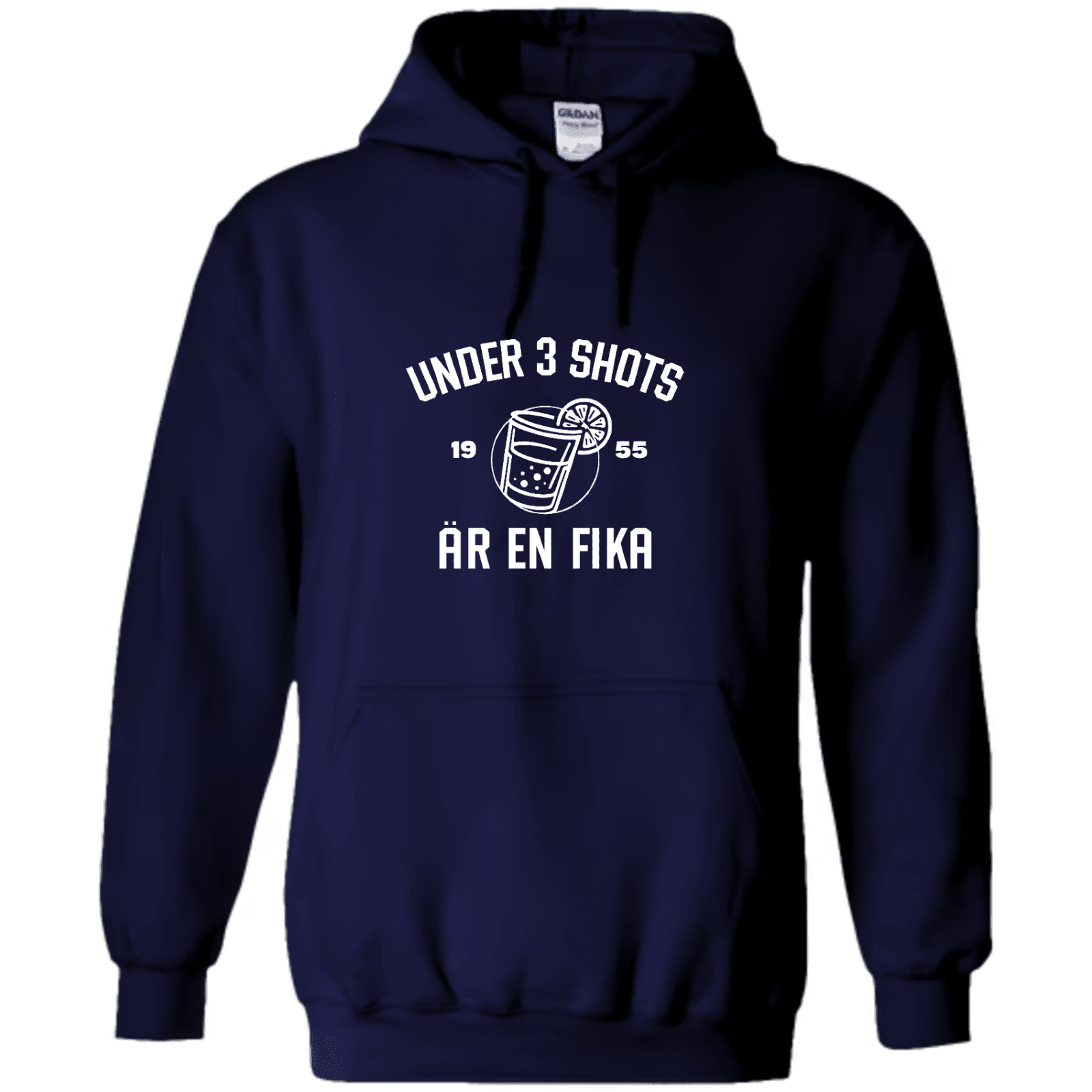 "Under 3 Shots är en Fika" - Hoodie med Tryck - TryckXpressen
