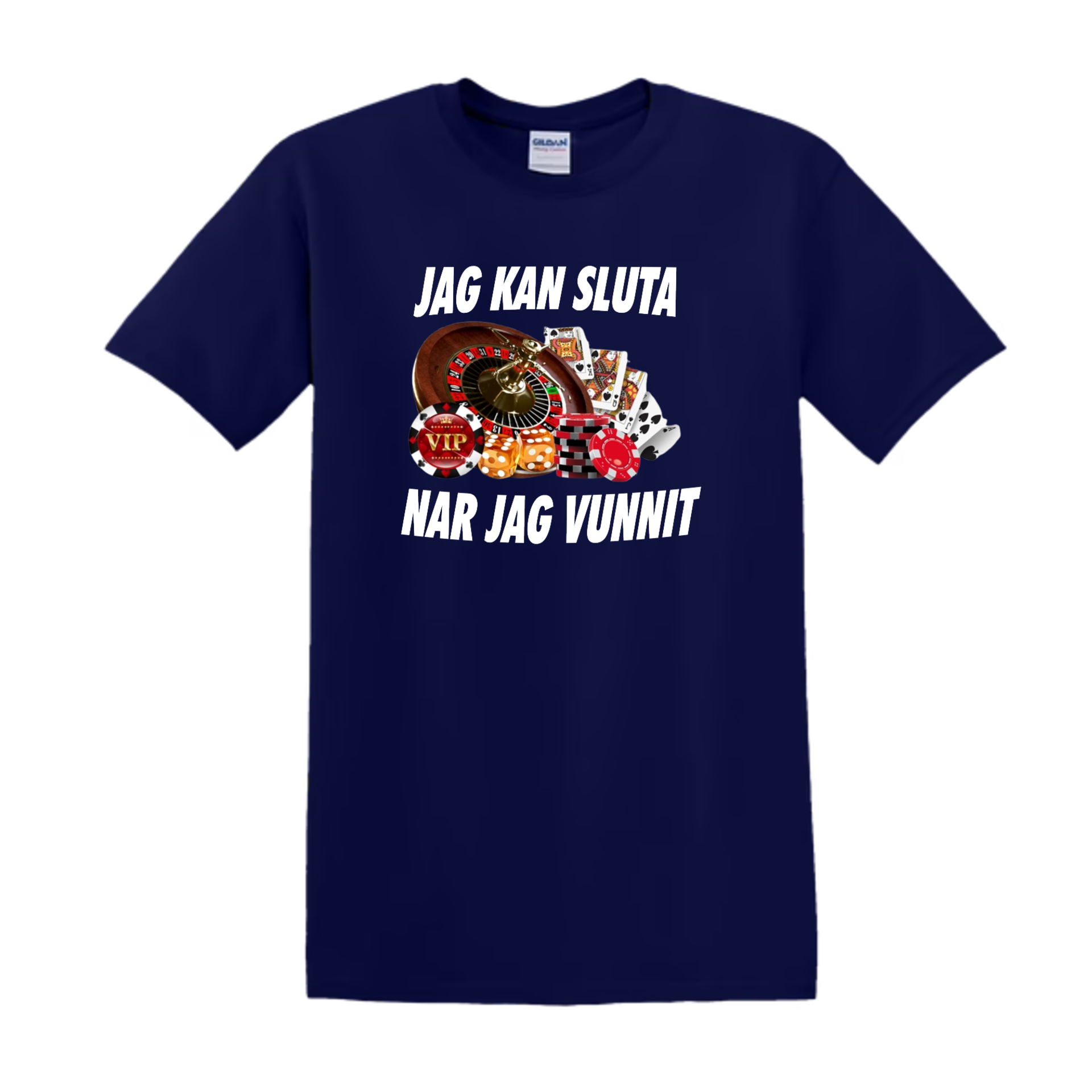 "JAG KAN SLUTA NÄR JAG VUNNIT" - T-Shirt med Tryck