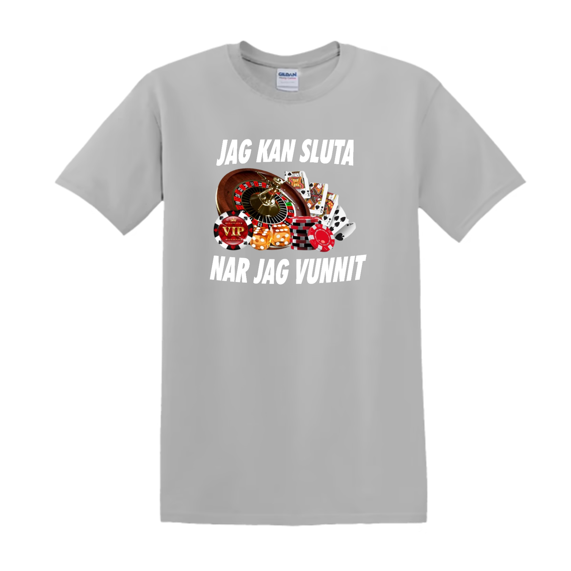 "JAG KAN SLUTA NÄR JAG VUNNIT" - T-Shirt med Tryck