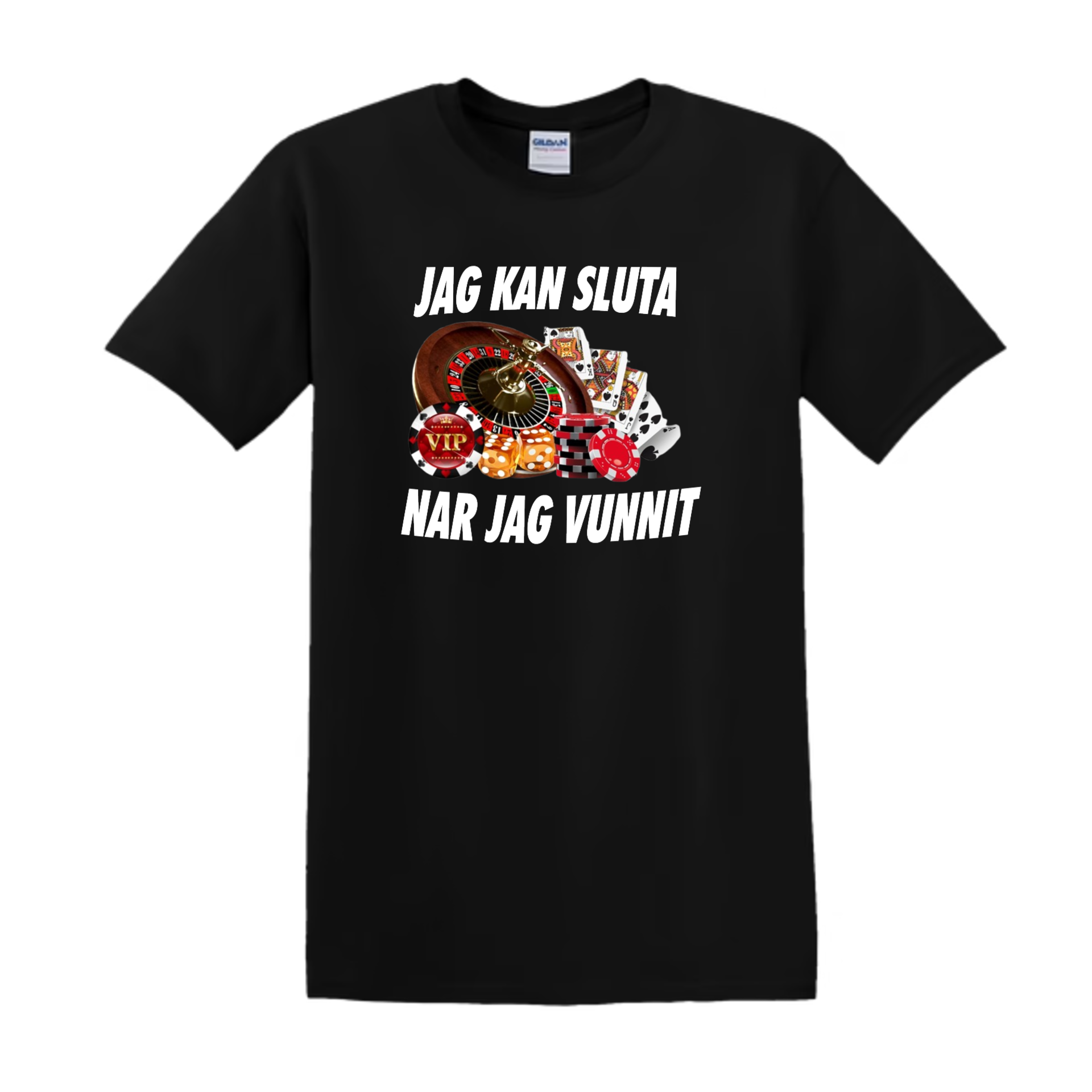 "JAG KAN SLUTA NÄR JAG VUNNIT" - T-Shirt med Tryck